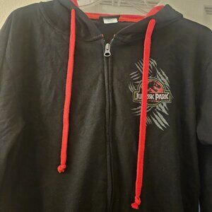 Universal studios black red vintage Jurassic World zip jacket L